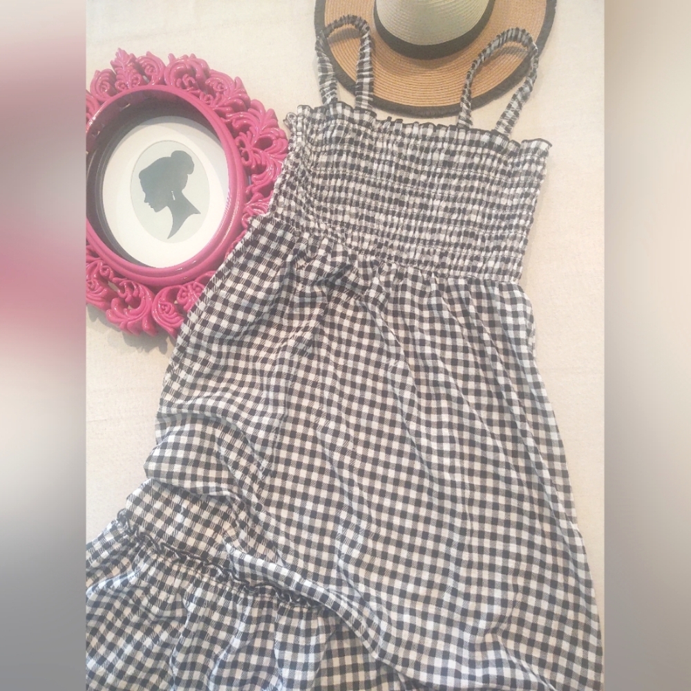 Gingham Sundress in 🔲 Black & White by Divided~ Long-length Size: L